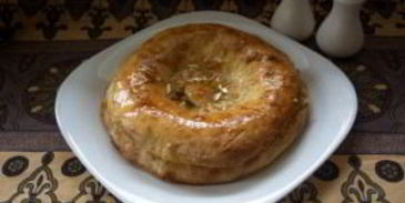 толстый лаваш с сыром и бужениной