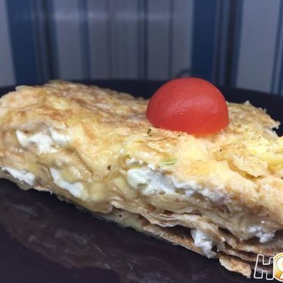 Запеченный лаваш с сырами