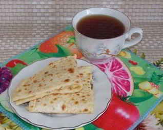 Лепешка с картофельным пюре