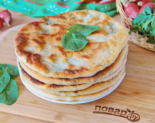 Лепешки со шпинатом и грибами