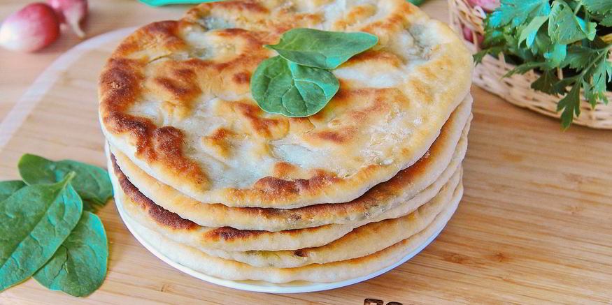 Рецепт лепешек со шпинатом и грибами