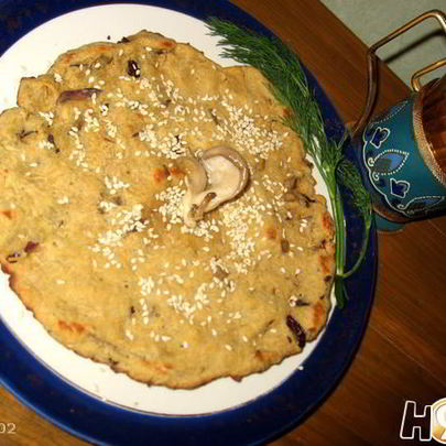 Соевая лепешка с вешенками