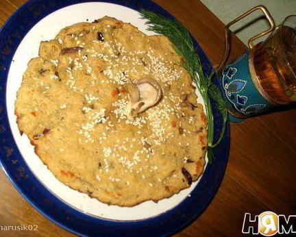 Соевая лепешка с вешенками