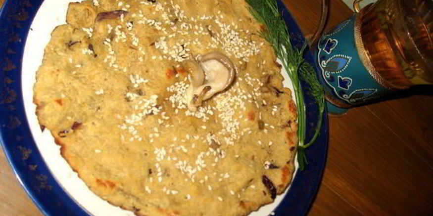 Рецепт соевой лепешки с вешенками