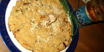 соевая лепешка с вешенками