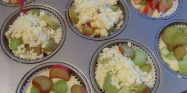 маффины со штрейзелем и ревенем