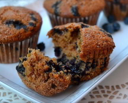 Маффины Здоровье с цельнозерновой мукой и черникой