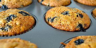 маффины здоровье с цельнозерновой мукой и черникой