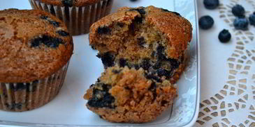 маффины здоровье с цельнозерновой мукой и черникой