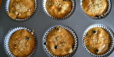 маффины здоровье с цельнозерновой мукой и черникой