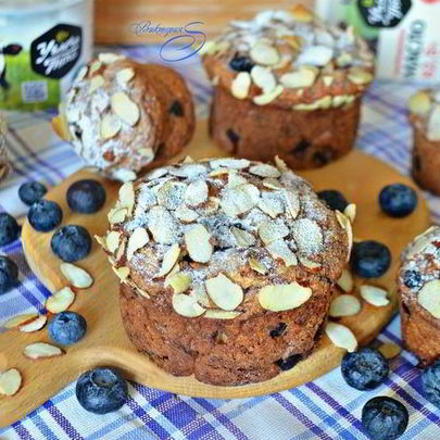 Творожные маффины с черникой