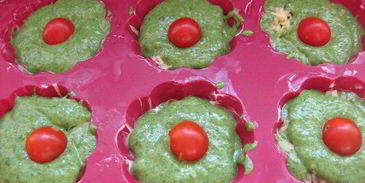 закусочные зеленые маффины со шпинатом и сыром