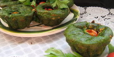 закусочные зеленые маффины со шпинатом и сыром