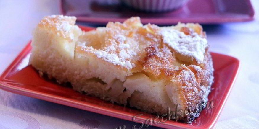 Рецепт манника на кефире с яблоками