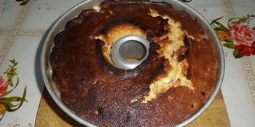 творожный манник с клюквой