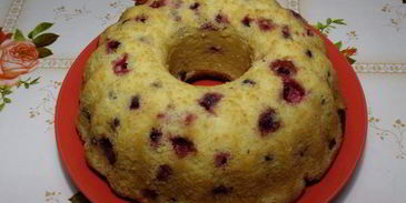 творожный манник с клюквой