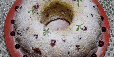 творожный манник с клюквой