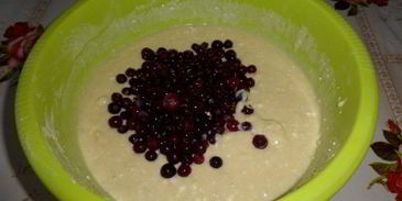 творожный манник с клюквой