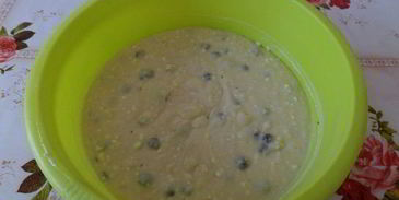 творожный манник с клюквой