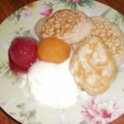 Оладушки на ежевичном йогурте