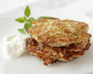 Оладьи с кабачком и курицей