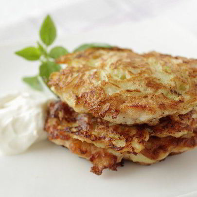 Оладьи с кабачком и курицей