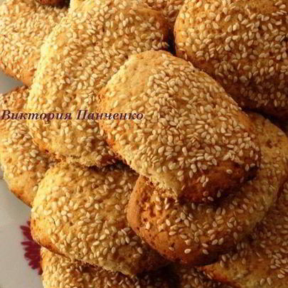 Королевские бискотти с кунжутом