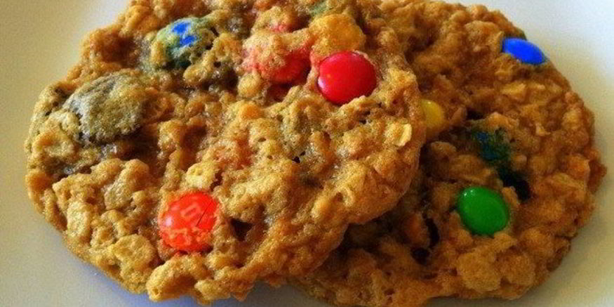 Рецепт овсяно-бананового печенье с m&ms