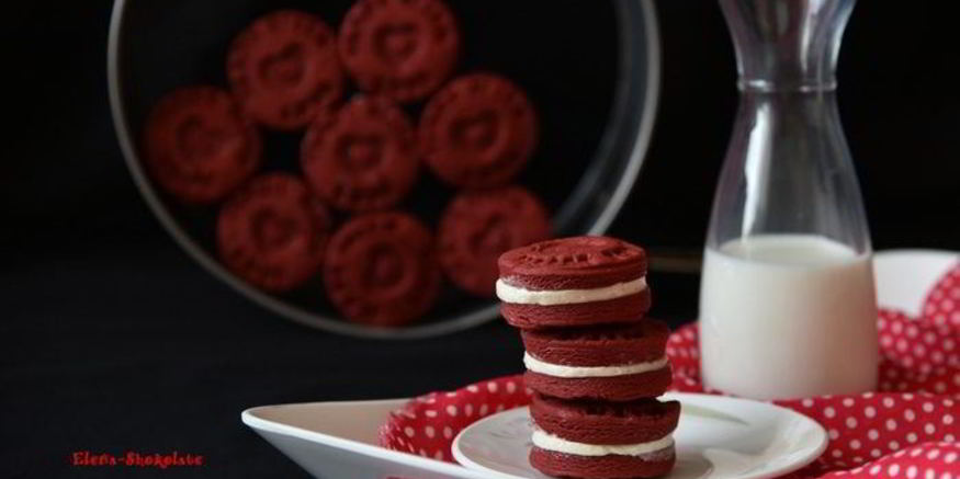 Рецепт печенья-сэндвича красный бархат