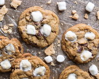 Песочное печенье с шоколадом и маршмеллоу