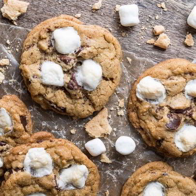 Песочное печенье с шоколадом и маршмеллоу
