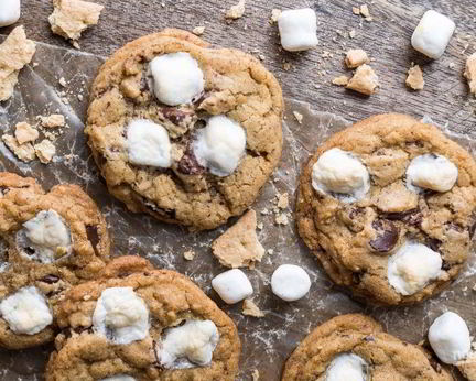 Песочное печенье с шоколадом и маршмеллоу