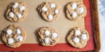 песочное печенье с шоколадом и маршмеллоу