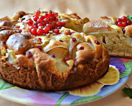 Грушевый пирог к вечернему чаю