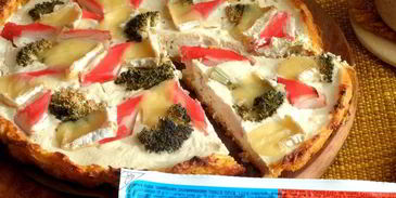 киш на овощном корже с крабовыми палочками