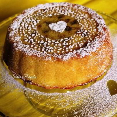 Кукурузный пирог с творогом и вяленой клюквой