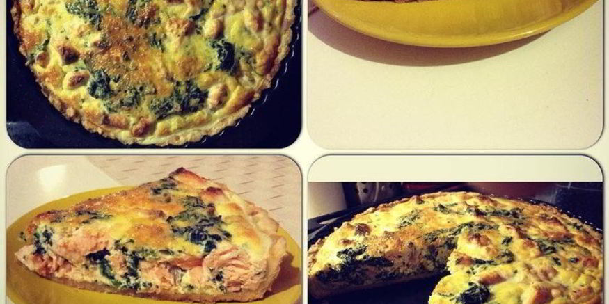 Рецепт лоранского пирога с лососем, рикоттой и шпинатом