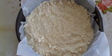 насыпной пирог с клубникой