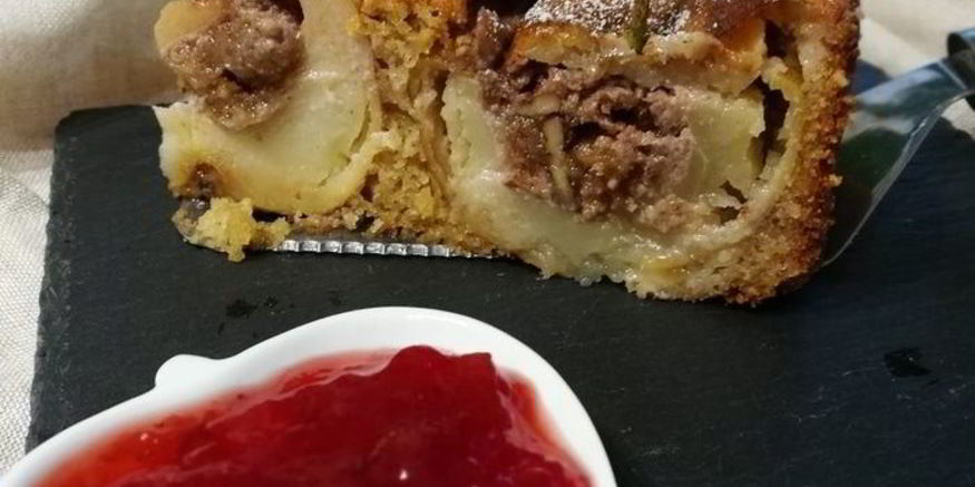 Рецепт орехового пирога с запеченными яблоками