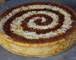 Персиковый пирог с шоколадом