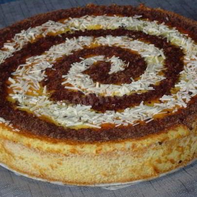 Персиковый пирог с шоколадом