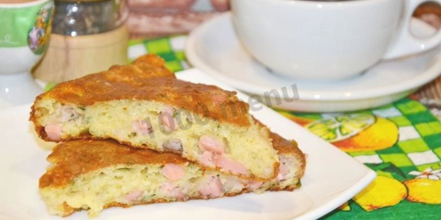 Рецепт пирога с колбасой и сыром