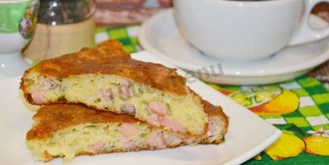 пирог с колбасой и сыром