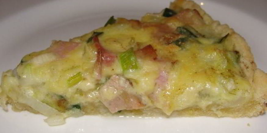 Рецепт пирога с зеленым луком и ветчиной