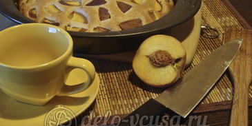 сметанный пирог с персиками