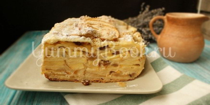 Рецепт яблочного пирога из слоеного теста