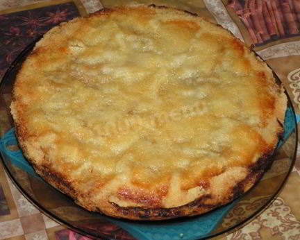 Яблочный пирог в мультиварке открытый