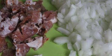 пирожки с гречкой, беконом и яйцом