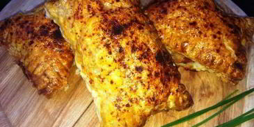 пирожки слоеные с ветчиной, сыром и луком