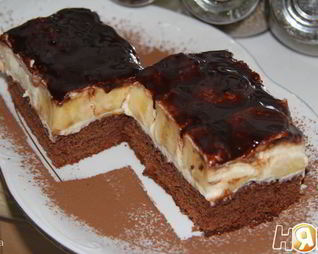 Бананово-шоколадное пирожное День и ночь